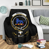 Clan Bruce Crest Tartan Premium Blanket Black ZB78 Clan Bruce Tartan Today